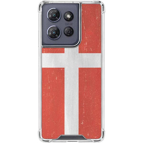 Denmark Flag Distressed Moto G Stylus 5G (2025) Clear Case